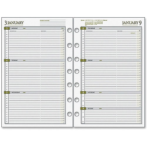 Day Runner Weekly Planner LooseLeaf Refill