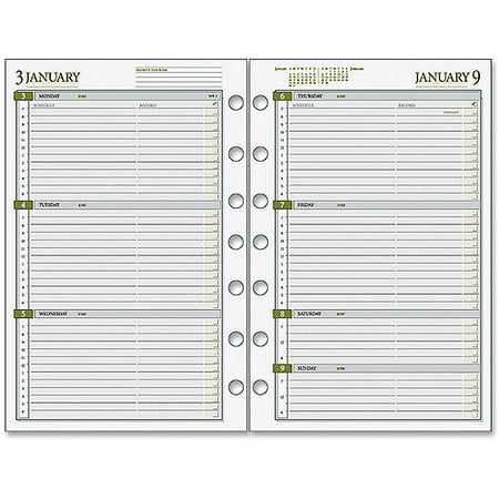 Filofax Refill Planner - Day Runner Weekly Planner Loose-Leaf Refill