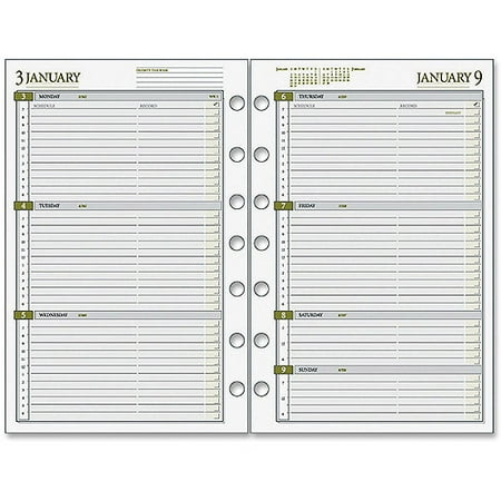 Day Runner Weekly Planner Loose-Leaf Refill