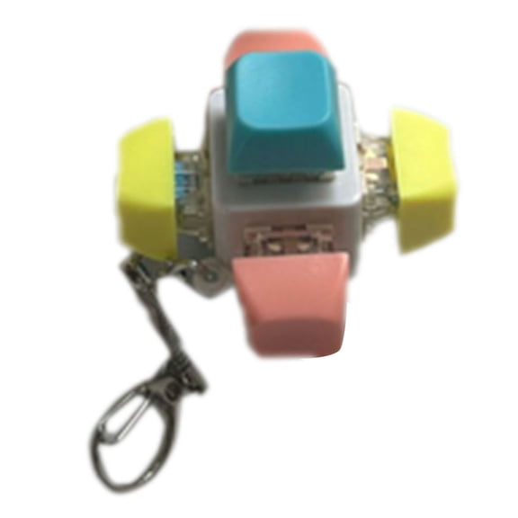 6 Key Mechanical Clicker Toy Portable Keyboard Keychain Decompression Cube for Adult Stress and Classroom Novelty Present