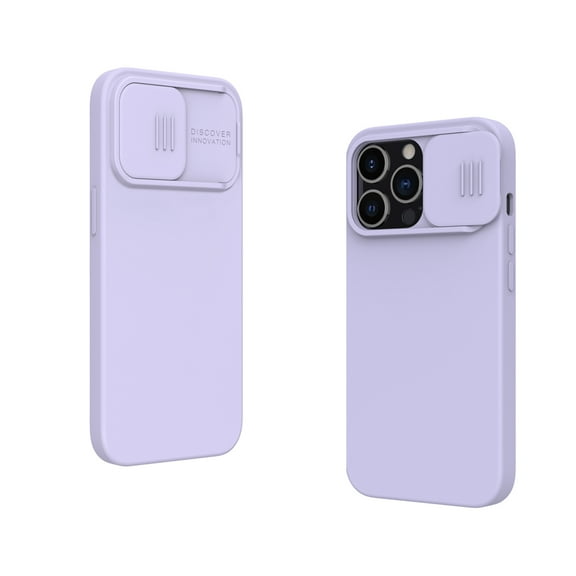 Allytech Magnetic Silicone Case for 6.1" iPhone 14 Pro with Slide Camera Cover, Built-in Magnets Support Magsafe Charging, Premium Liquid Silicone Phone Cover for iPhone 14 Pro, Purple