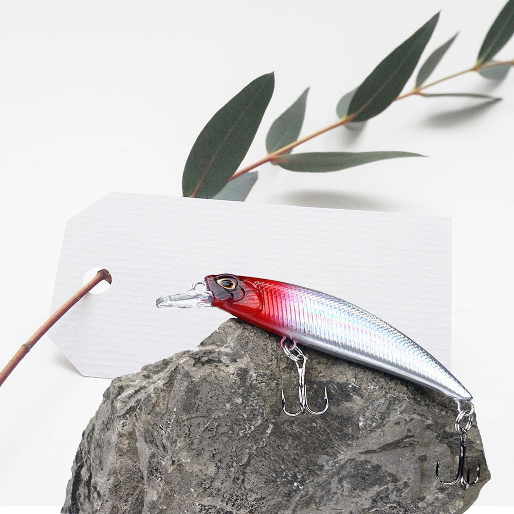 HENGJIA Fishing Lures Large Hard Bait Minnow VIB Lure with Treble Hook Life-Like Swimbait Fishing Bait Popper Crankbait Sinking Lure for Trout Bass Walleye Redfish, 10PCS