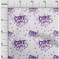thumbnail image 2 of oneOone Cotton Poplin Purple Fabric Valentine Love Heart Craft Projects Decor Fabric Printed By The Yard 56 Inch Wide, 2 of 4