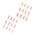thumbnail image 4 of Uñas postizas con forma de remolino largo, uñas postizas de ataúd desnudo, puntas de uñas postizas acrílicas de cobertura completa para mujeres y niñas, 24 Uds., 4 of 5