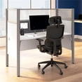 thumbnail image 5 of Scranton & Co Wood Single Cubicle Desk with High Privacy Panels in White, 5 of 7