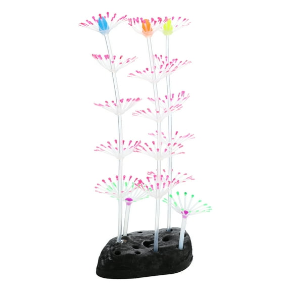 Unique Bargains Soft Aquarium Simulation Coral 19.5cm Height Aquatic Artificial Coral Pink