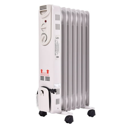 Goplus 1500 W Space Heater 5-Fin Thermostat Radiant Room Electric Oil Filled