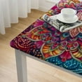 thumbnail image 4 of HAOXIT Flower Tablecloth Rectangle, Durable Table Cover for Kitchen Dining Room, Tablecloth for Party Dinner 36*36, 4 of 7