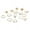 Golden, variant on 15Pcs/Set Fashion Ring Artistic Alloy Heart Faux Crystal Finger Ring for Daily Wear