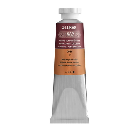 Lukas 1862 Professional Artist Oil Paint - Fast-Drying, Non-Yellowing, Highly Pigmented Oil Paint, Naples Yellow Reddish, 37 mL
