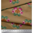 thumbnail image 3 of Soimoi Velvet Fabric Leaves,Bird & Lotus Block Decor Fabric Printed Yard 58 Inch Wide, 3 of 3