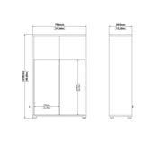 Tvilum Sign 3 Shelf Bookcase with Doors and Adjustable Storage in White and Hickory