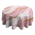 thumbnail image 4 of Pink Marble Gold Line Pattern Round Tablecloth 60"x60",Wrinkle Wipeable Table Cloth for Kitchen Dining Room Picnic Patio Party, 4 of 6