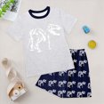 thumbnail image 2 of KPOPLK Boys Outfit Set for 3 Months-4 Years Baby Clothes Set Cartoon T-Shirt Tops Shorts Summer Outfits Toddler Boy Outfit Size 4-5 Years,Grey, 2 of 5