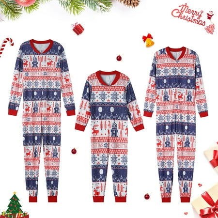 

Christmas Family Matching Pajamas Reindeer Romper Onesies Zipper Jumpsuit Xmas Holiday Sleepwear Loungewear Pjs for Adult Kids