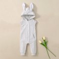 thumbnail image 2 of Tanghaowl Toddler Baby Girl Outfit Clothes Bunny Ear Romper Zipper Hooded Bodysuit Sleeveless Jumpsuit 5 Girl Clothes, 2 of 4