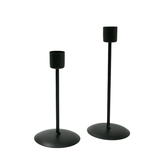 Miyuadkai Candlesticks Wrought Iron Candle Holder Candlelight Display Stand Decor Candlestick Handy Black