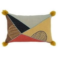 thumbnail image 5 of Fennco Styles Pom Pom Geometric Embroidered Cotton Decorative Throw Pillow - Multicolored  Cushion for Home, Couch, Living Room and Office Décor, 5 of 6