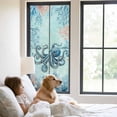 thumbnail image 2 of Coastal Octopus Blue Window Privacy Film, Summer Beach Nautical Coral Starfish Static Cling UV Sun Blocking Tint Film Heat Control Windows Films for Bedroom Bathroom, Window Stickers 23.6"x59", 2 of 7