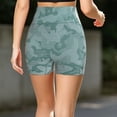 thumbnail image 4 of Seamless Camo Scrunch Workout Biker Shorts for Women Tummy Control High Waisted Athletic Gym Running Yoga Short,Light Green M, 4 of 6