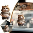 thumbnail image 3 of 10 Pcs Cute Cat Car Hanging Ornament Acrylic Swing Kitten Rearview Mirror Pendants, Funny Cat Car Decor with Lanyard, Interior Gift for Men & Women, 3 of 9