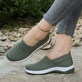 thumbnail image 4 of IEMIEMIEM Orthopedic Dress Shoes for Women Arch Support Non Slip Slip on Running Shoes Wide Width Mesh Stretch Business Casual Shoes Soft 2026 Orthopedic Shoes Army Green 10 Wide, 4 of 6