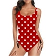thumbnail image 2 of ylioge Womens Swimsuits One-Piece Tankinis Polka Dot Printed Bathing Suits Full-Coverage Push Up Drawstring High-Cut Swimwear Swimsuits, 2 of 6