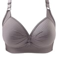 thumbnail image 2 of Bras for Women JIANLAI Supportive Wireless Push Up Bra Full Coverage No Underwire Seamless Plus Size for Older Women Grey, 2 of 4