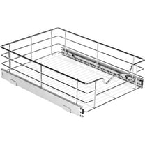 HOLDN' STORAGE Pull Out Pantry Cabinet Organizer, Anti Rust Chrome Finish - Basket Size 14"W x 21"D