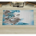 thumbnail image 1 of Tropical Decorative Rug, Exotic Orchids Blossom Leaves on Blurred Background Floral Themed Modern Art, Quality Carpet for Bedroom Dorm and Living Room, 6 Sizes, Sky Blue, by Ambesonne, 1 of 1