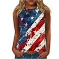 thumbnail image 2 of HOMBOM Loose Fit Muscle Tank Tops for Women Crew Neck Sleeveless Casual independence Day Print Shirt, 2 of 5