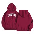 thumbnail image 2 of FASHOFT Womens Valentines Hoodies for Women Valentine Letter Print T-Shirt Long Sleeve Sweatshirt Holiday Casual Pullover Tops Wine L, 2 of 5