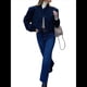 thumbnail image 3 of Chaqueta con Botones y Hombros Caídos para Mujer, Abrigo Corto y Prendas de Abrigo Azul Marino M, 3 of 10