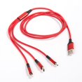 thumbnail image 2 of Cable de datos trenzado de nailon de uno o tres cables de carga rápida de múltiples cabezales 3 en 1 cable de carga para teléfono móvil, 2 of 5