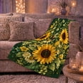 thumbnail image 6 of Rustic Sunflower Bumblebee Botanical Garden Scene, Rustic Botanical Portrait, Warm Flannel Blanket for Sunroom and Reading Nook, Garden Lovers Housewarming Gift, Rustic Home Decor, 6 of 9