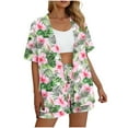 thumbnail image 5 of LEWKW Summer Outfits for Women 3 Piece Sets Floral Kimono Cardigan Top & Shorts Vacation Beach Lounge Wear Boho Matching Cover up Casual Soft Suits, 5 of 7