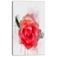 thumbnail image 2 of Belle Rose Rouge Aquarelle - Impression sur Toile Florale, 2 of 4