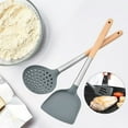 thumbnail image 5 of Silicone Spatula Cooking Spatula with Hole Heat-resistant Beech Non-stick Colander Spoon Spatula Kitchen Utensils, 5 of 5