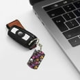 thumbnail image 6 of Goofa Halloween Skeleton Printed Rectangular Metal Keychain Bag Charm Floral Charm for Purse Keys Metal Keyring Gift for Women Accessories, 6 of 7