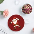 thumbnail image 4 of FMSHPON Merry Christmas Santa Claus Set of 4 Round Coaster for Drinks, Absorbent Ceramic Stone Coasters Cup Mat with Cork Base for Home Kitchen Room Coffee Table Bar Decor, 4 of 6
