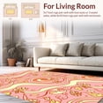 thumbnail image 2 of ODIKA 6'x9' Machine Washable Non-Slip Area Rug, Art Nouveau Wave with Stylized Leaf Embellishments High Traffic Rug, Pink, 497426, 2 of 7
