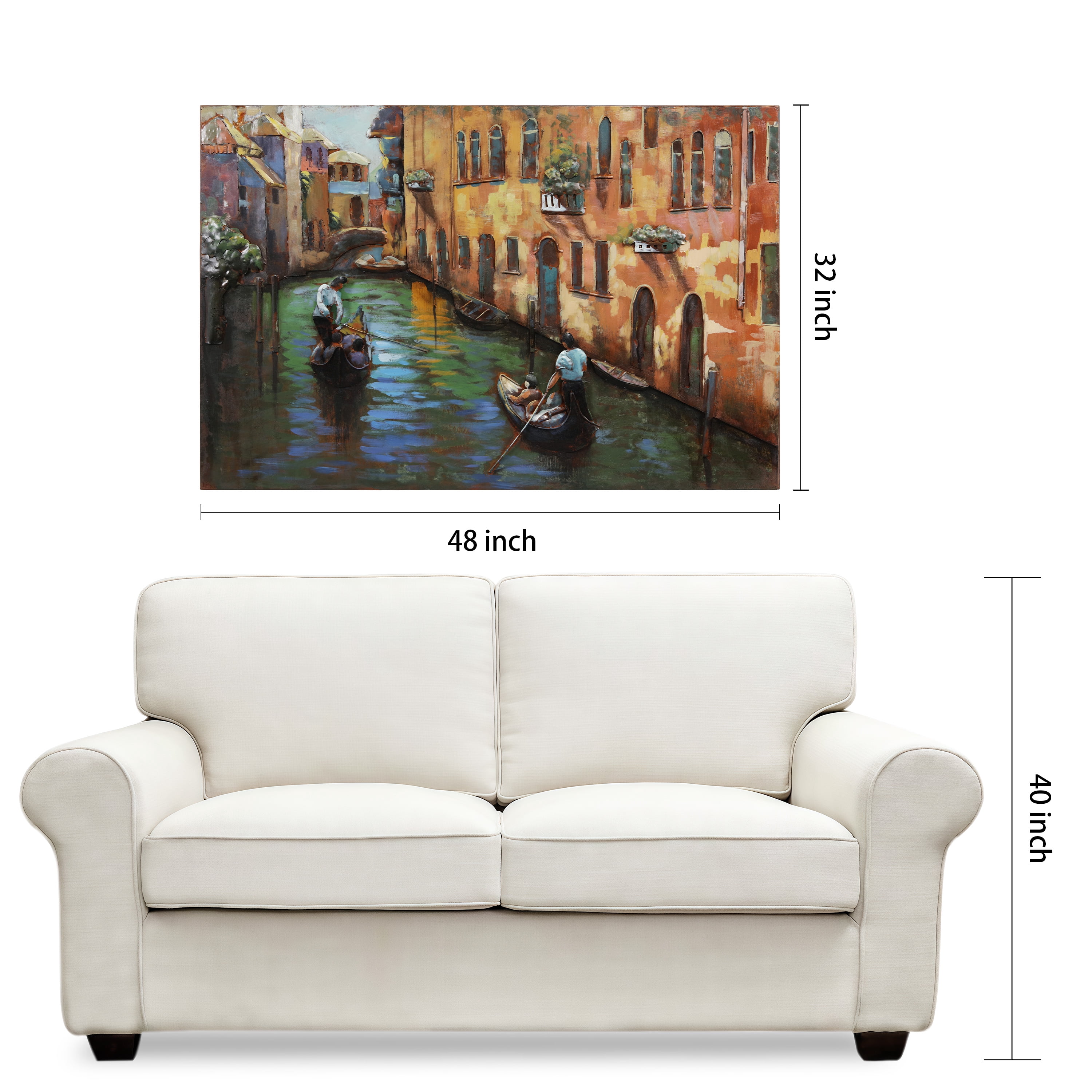 Empire Art "Venice" Mixed Media Iron Hand Painted Dimensional Wall Art