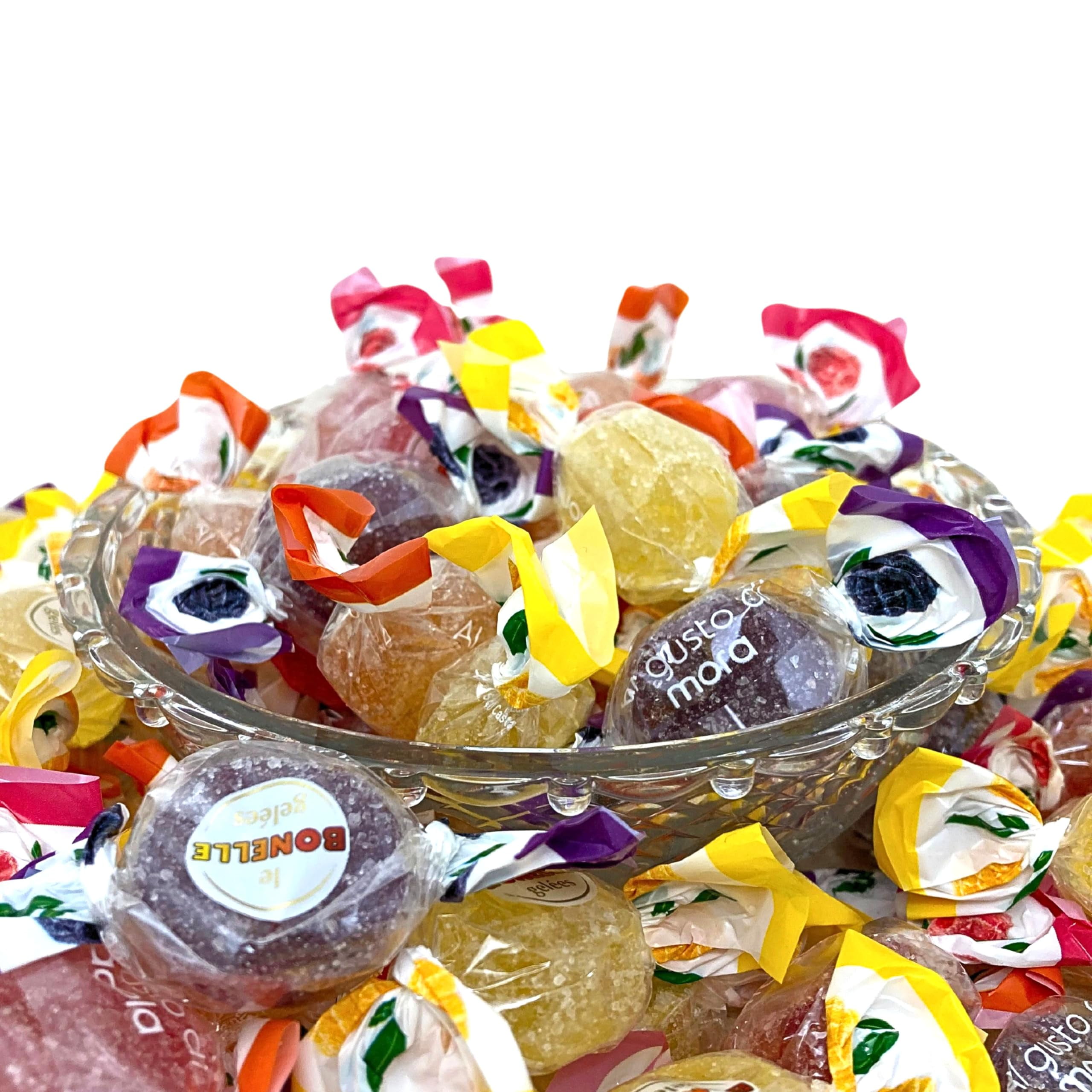 Premium Italian Fruit Jelly Candies - 2.25lb 4 Flavor Assortment- Vegan, Gluten Free, Natural Flavors, Individually Wrapped Soft And Chewy Candy Perfect For Holidays, Parties, & Gifting Bulk (36 Oz)