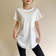 thumbnail image 2 of JUUYY Active Workout T-Shirt for Women, Breathable Mesh Panel Gym Running Tee Stretchy Super Soft Gym Top with Mesh White M, 2 of 4