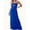 Blue, variant on Summer Strapless Off the Shoulder Solid Color Women Long Party Maxi Dress with Pocket