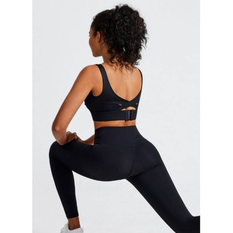 Hottest Ribbed Sport Suit Female Yoga Sets Seamless Fitness