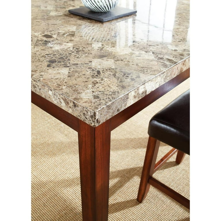 Montibello Counter Height Table w Marble Top in Cherry Walmart