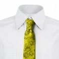 thumbnail image 2 of Botanical Necktie, Modernistic Outline Roses, Dress Tie, 3.7", Yellow and Charcoal Grey, by Ambesonne, 2 of 3