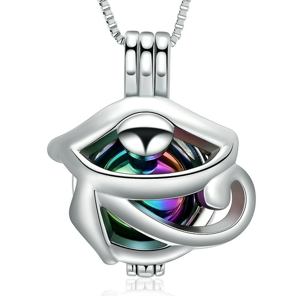 Stainless Steel Devil's Eye Urn Pendant Cremation Jewelry for Ashes Holder Memory Necklace Memorial Jewelry