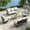 Black-Beige, variant on Vicllax 7-Seater Patio Conversation Set Outdoor Sofa Furniture Set with Coffee Table, Blue
